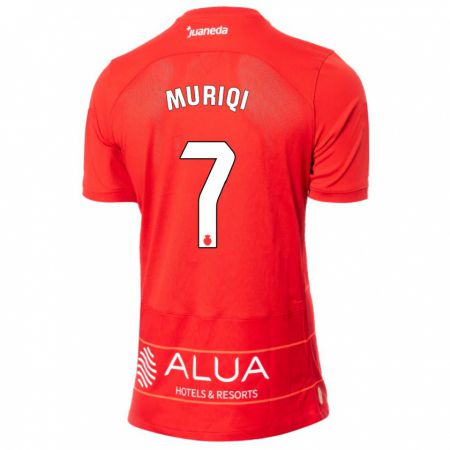 Kandiny Mujer Camiseta Vedat Muriqi #7 Rojo 1ª Equipación 2023/24 La Camisa Chile