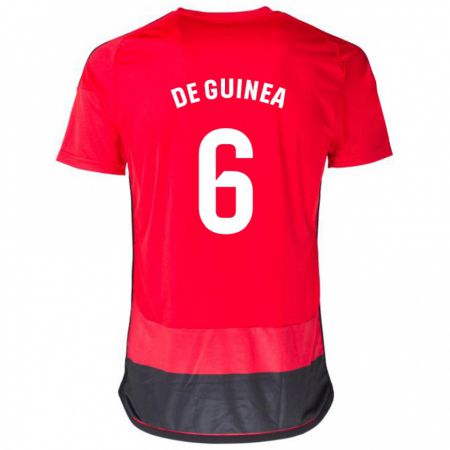 Kandiny Mujer Camiseta Asier Ortiz De Guinea #6 Negro Rojo 1ª Equipación 2023/24 La Camisa Chile