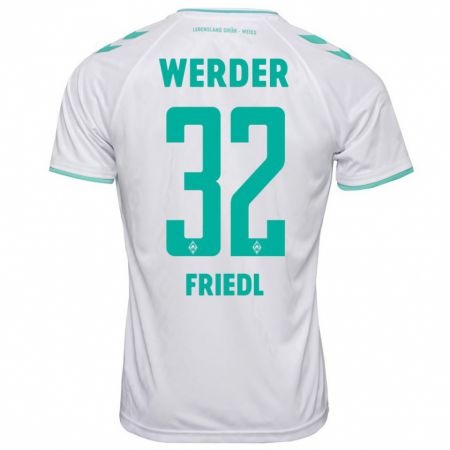 Kandiny Mujer Camiseta Marco Friedl #32 Blanco 2ª Equipación 2023/24 La Camisa Chile