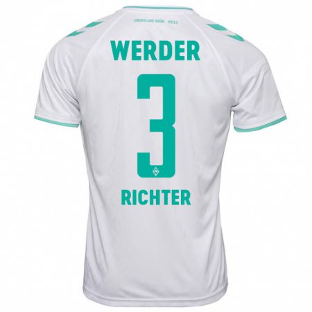 Kandiny Mujer Camiseta Mathis Richter #3 Blanco 2ª Equipación 2023/24 La Camisa Chile