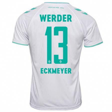 Kandiny Mujer Camiseta Tjark Eckmeyer #13 Blanco 2ª Equipación 2023/24 La Camisa Chile