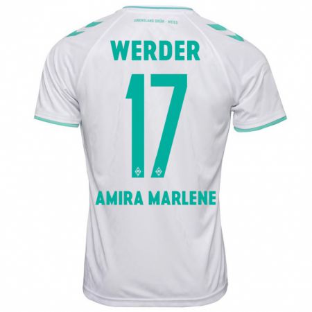 Kandiny Mujer Camiseta Amira Marlene Dahl #17 Blanco 2ª Equipación 2023/24 La Camisa Chile