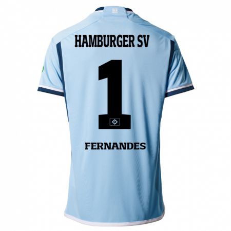 Kandiny Mujer Camiseta Daniel Heuer Fernandes #1 Azul 2ª Equipación 2023/24 La Camisa Chile