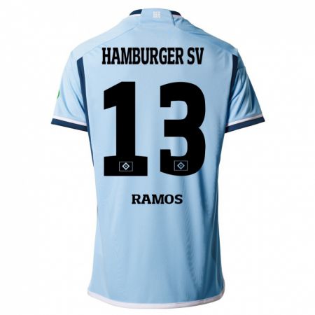 Kandiny Mujer Camiseta Guilherme Ramos #13 Azul 2ª Equipación 2023/24 La Camisa Chile