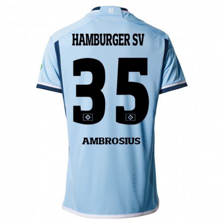 Kandiny Mujer Camiseta Stephan Ambrosius #35 Azul 2ª Equipación 2023/24 La Camisa Chile