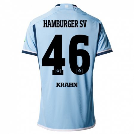 Kandiny Mujer Camiseta Elijah Krahn #46 Azul 2ª Equipación 2023/24 La Camisa Chile