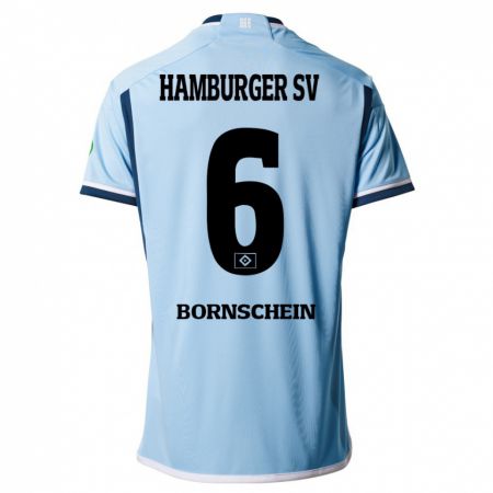 Kandiny Mujer Camiseta Lukas Bornschein #6 Azul 2ª Equipación 2023/24 La Camisa Chile