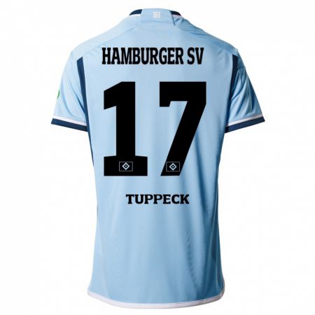 Kandiny Mujer Camiseta Niklas Tuppeck #17 Azul 2ª Equipación 2023/24 La Camisa Chile