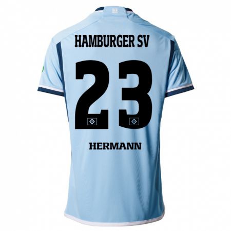 Kandiny Mujer Camiseta Hannes Hermann #23 Azul 2ª Equipación 2023/24 La Camisa Chile