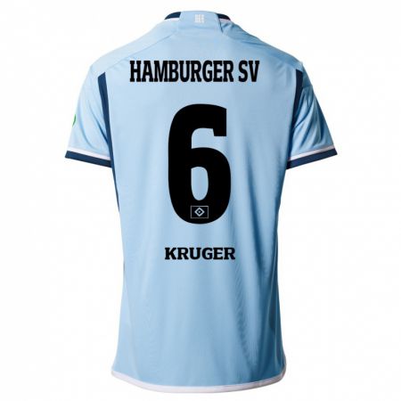 Kandiny Mujer Camiseta Artur Krüger #6 Azul 2ª Equipación 2023/24 La Camisa Chile