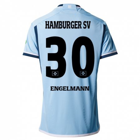 Kandiny Mujer Camiseta Timon Engelmann #30 Azul 2ª Equipación 2023/24 La Camisa Chile