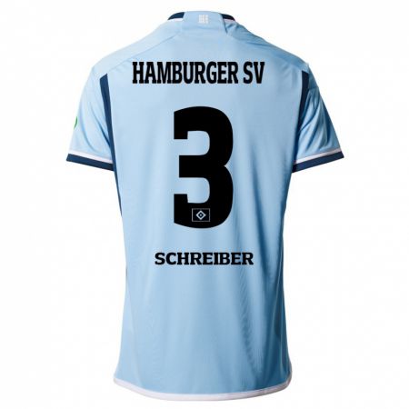 Kandiny Mujer Camiseta David Schreiber #3 Azul 2ª Equipación 2023/24 La Camisa Chile