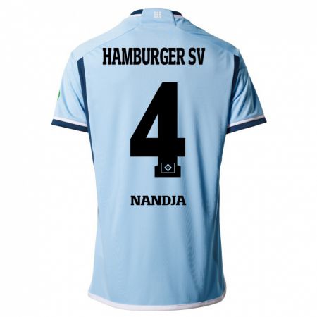 Kandiny Mujer Camiseta Shafiq Nandja #4 Azul 2ª Equipación 2023/24 La Camisa Chile