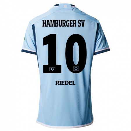 Kandiny Mujer Camiseta Arnaud Riedel #10 Azul 2ª Equipación 2023/24 La Camisa Chile