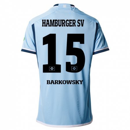 Kandiny Mujer Camiseta Finn Barkowsky #15 Azul 2ª Equipación 2023/24 La Camisa Chile