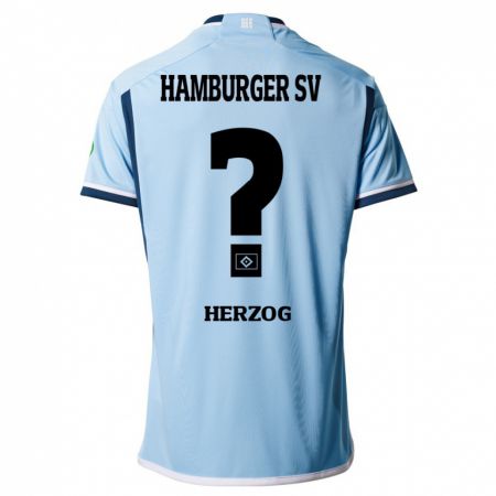 Kandiny Mujer Camiseta Miguel Herzog #0 Azul 2ª Equipación 2023/24 La Camisa Chile