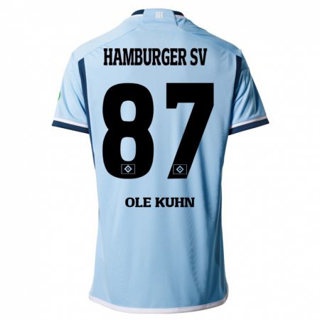 Kandiny Mujer Camiseta Niklas Ole Kühn #87 Azul 2ª Equipación 2023/24 La Camisa Chile