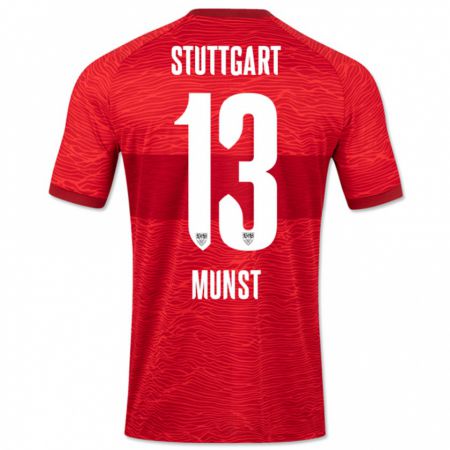 Kandiny Mujer Camiseta Leonhard Münst #13 Rojo 2ª Equipación 2023/24 La Camisa Chile