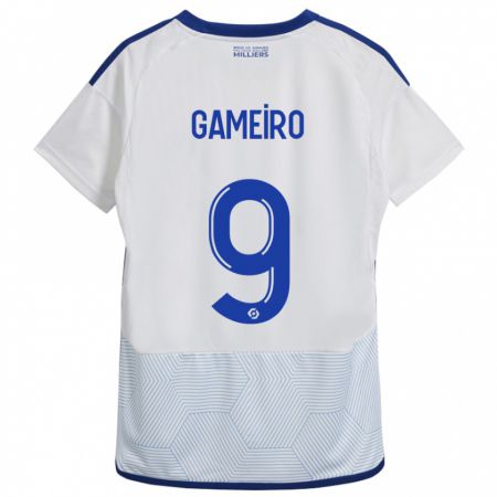 Kandiny Mujer Camiseta Kévin Gameiro #9 Blanco 2ª Equipación 2023/24 La Camisa Chile