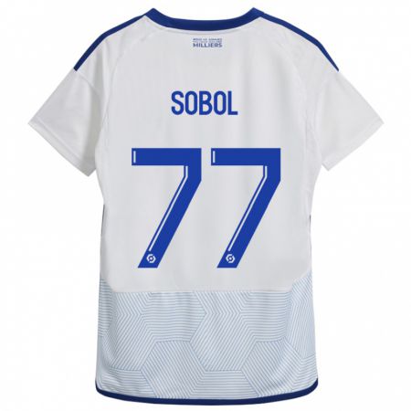 Kandiny Mujer Camiseta Eduard Sobol #77 Blanco 2ª Equipación 2023/24 La Camisa Chile