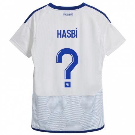 Kandiny Mujer Camiseta Walid Hasbi #0 Blanco 2ª Equipación 2023/24 La Camisa Chile