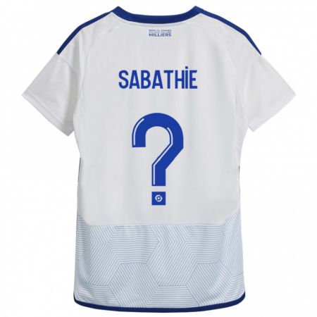 Kandiny Mujer Camiseta Gabin Sabathié #0 Blanco 2ª Equipación 2023/24 La Camisa Chile
