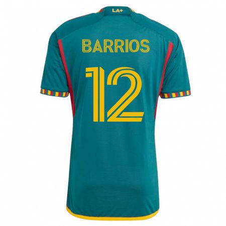 Kandiny Mujer Camiseta Michael Barrios #12 Verde 2ª Equipación 2023/24 La Camisa Chile