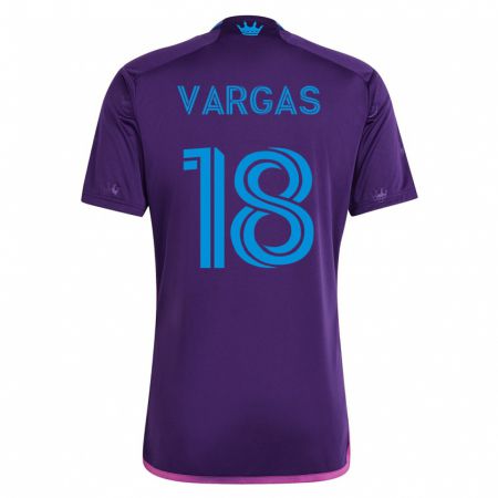 Kandiny Mujer Camiseta Kerwin Vargas #18 Violeta 2ª Equipación 2023/24 La Camisa Chile