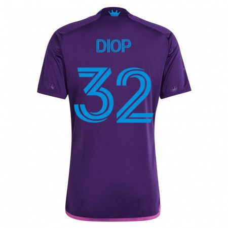 Kandiny Mujer Camiseta Hamady Diop #32 Violeta 2ª Equipación 2023/24 La Camisa Chile