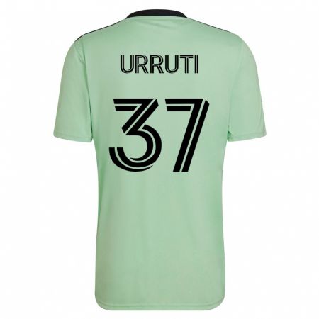 Kandiny Mujer Camiseta Maximiliano Urruti #37 Verde Claro 2ª Equipación 2023/24 La Camisa Chile