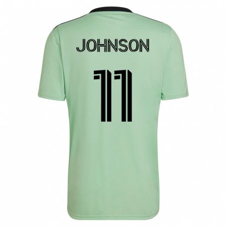 Kandiny Mujer Camiseta Emmanuel Johnson #11 Verde Claro 2ª Equipación 2023/24 La Camisa Chile