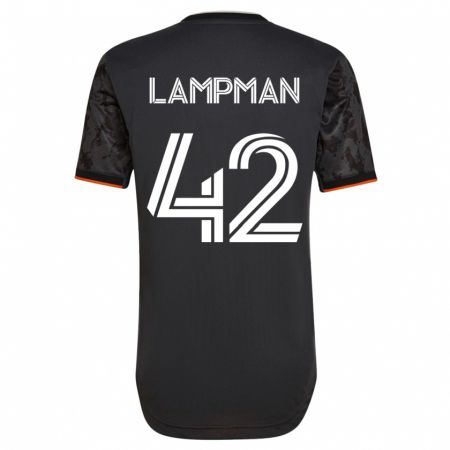 Kandiny Mujer Camiseta Tate Lampman #42 Negro 2ª Equipación 2023/24 La Camisa Chile