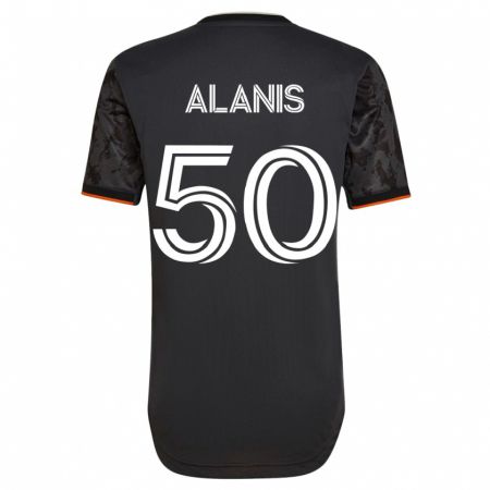Kandiny Mujer Camiseta Brian Alanis #50 Negro 2ª Equipación 2023/24 La Camisa Chile