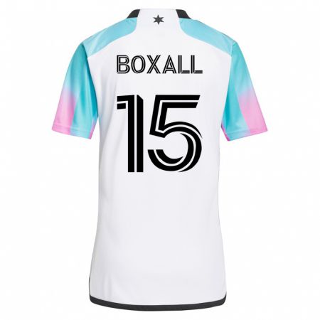 Kandiny Mujer Camiseta Michael Boxall #15 Blanco 2ª Equipación 2023/24 La Camisa Chile