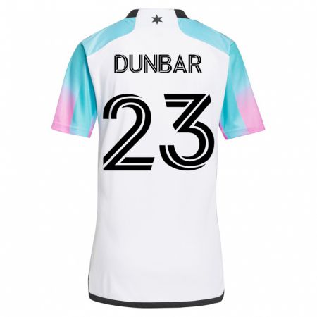 Kandiny Mujer Camiseta Cameron Dunbar #23 Blanco 2ª Equipación 2023/24 La Camisa Chile