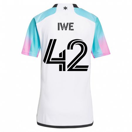 Kandiny Mujer Camiseta Emmanuel Iwe #42 Blanco 2ª Equipación 2023/24 La Camisa Chile