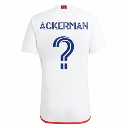Kandiny Mujer Camiseta Eli Ackerman #0 Blanco Rojo 2ª Equipación 2023/24 La Camisa Chile