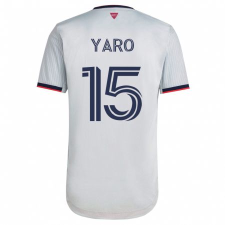 Kandiny Mujer Camiseta Joshua Yaro #15 Blanco 2ª Equipación 2023/24 La Camisa Chile