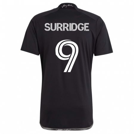 Kandiny Mujer Camiseta Sam Surridge #9 Negro 2ª Equipación 2023/24 La Camisa Chile