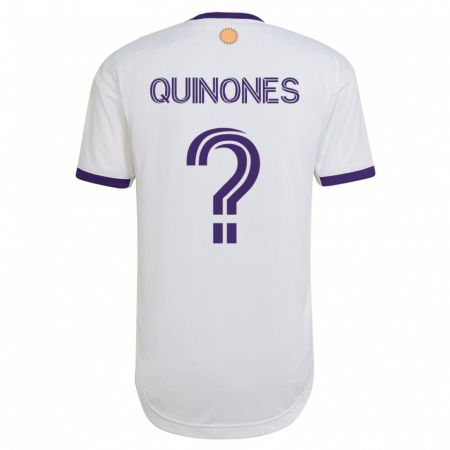 Kandiny Mujer Camiseta Lucas Quiñones #0 Blanco 2ª Equipación 2023/24 La Camisa Chile