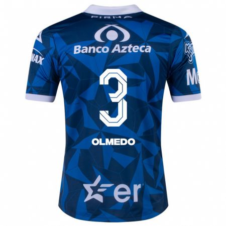 Kandiny Mujer Camiseta Sebastián Olmedo #3 Azul 2ª Equipación 2023/24 La Camisa Chile