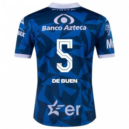 Kandiny Mujer Camiseta Diego De Buen #5 Azul 2ª Equipación 2023/24 La Camisa Chile