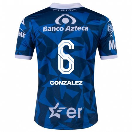 Kandiny Mujer Camiseta Pablo González #6 Azul 2ª Equipación 2023/24 La Camisa Chile