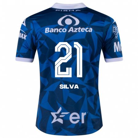 Kandiny Mujer Camiseta Gastón Silva #21 Azul 2ª Equipación 2023/24 La Camisa Chile