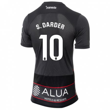 Kandiny Mujer Camiseta Sergi Darder #10 Negro 2ª Equipación 2023/24 La Camisa Chile