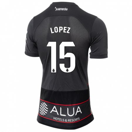 Kandiny Mujer Camiseta Marc López #15 Negro 2ª Equipación 2023/24 La Camisa Chile