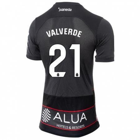 Kandiny Mujer Camiseta David Valverde #21 Negro 2ª Equipación 2023/24 La Camisa Chile