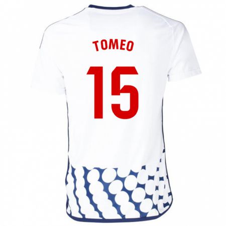 Kandiny Mujer Camiseta Pablo Tomeo #15 Blanco 2ª Equipación 2023/24 La Camisa Chile