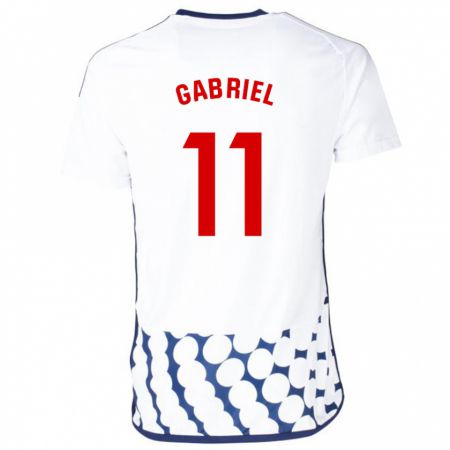 Kandiny Mujer Camiseta Sergio Gabriel #11 Blanco 2ª Equipación 2023/24 La Camisa Chile