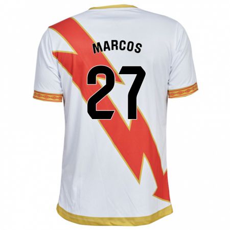 Kandiny Niño Camiseta Álvaro Marcos #27 Blanco 1ª Equipación 2023/24 La Camisa Chile